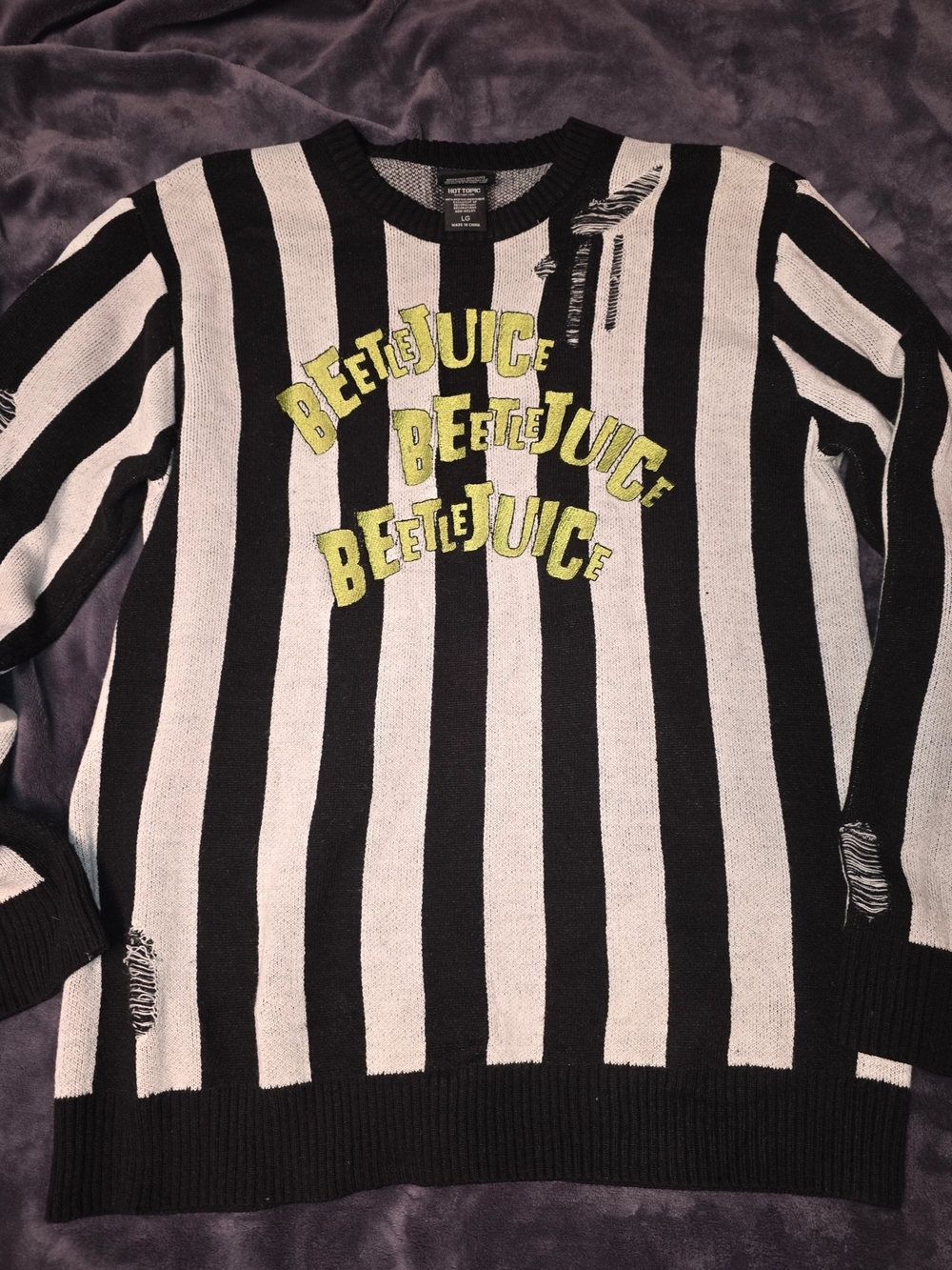 Black & White Striped 'Beetlejuice' Sweater